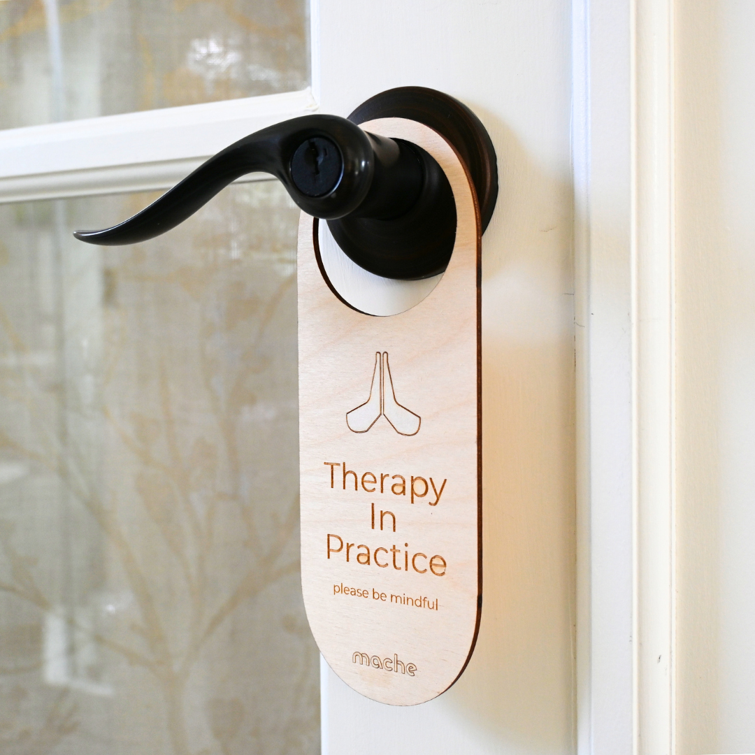 Self Care Sign | Therapy Door Hanger from Mache