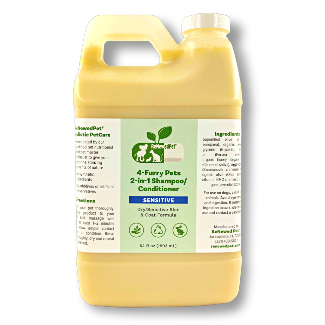 4-FURRY PETS 2-IN-1 *SENSITIVE SHAMPOO + CONDITIONER from ReNewedPet
