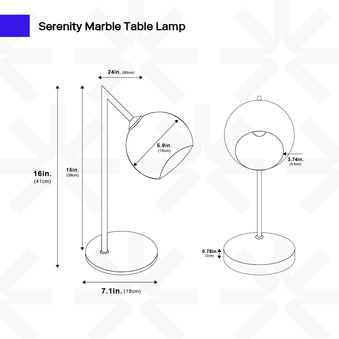 Serenity Marble Table Lamp from Ozarké