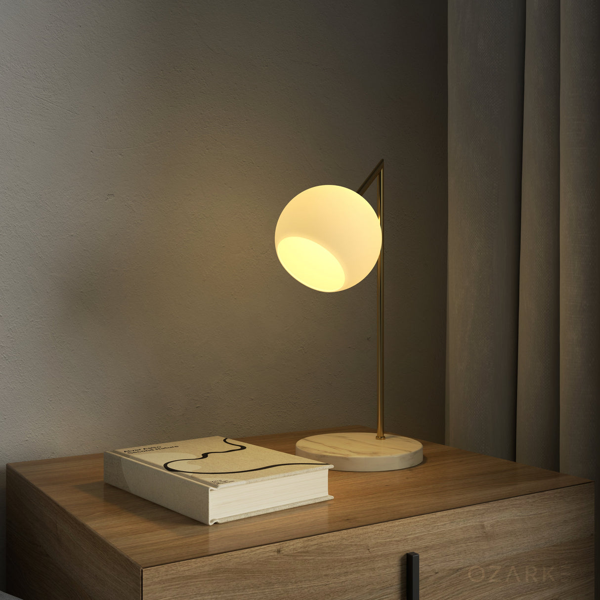 Serenity Marble Table Lamp from Ozarké