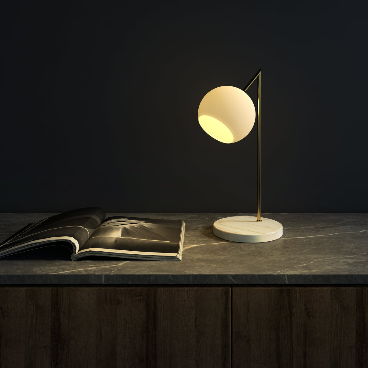 Serenity Marble Table Lamp from Ozarké