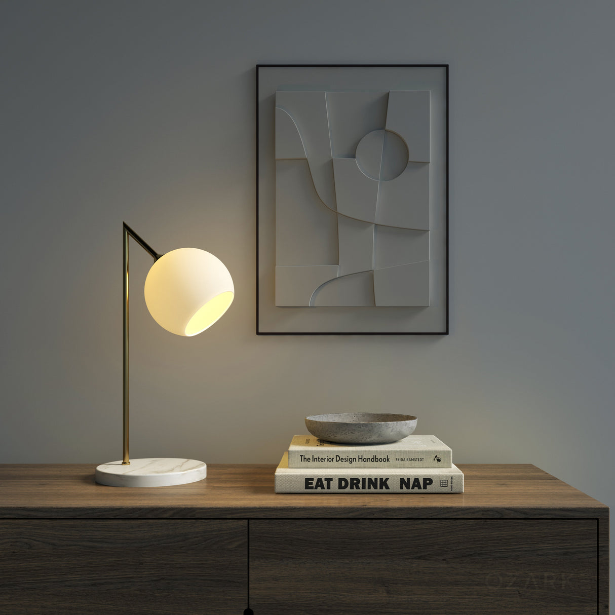 Serenity Marble Table Lamp from Ozarké