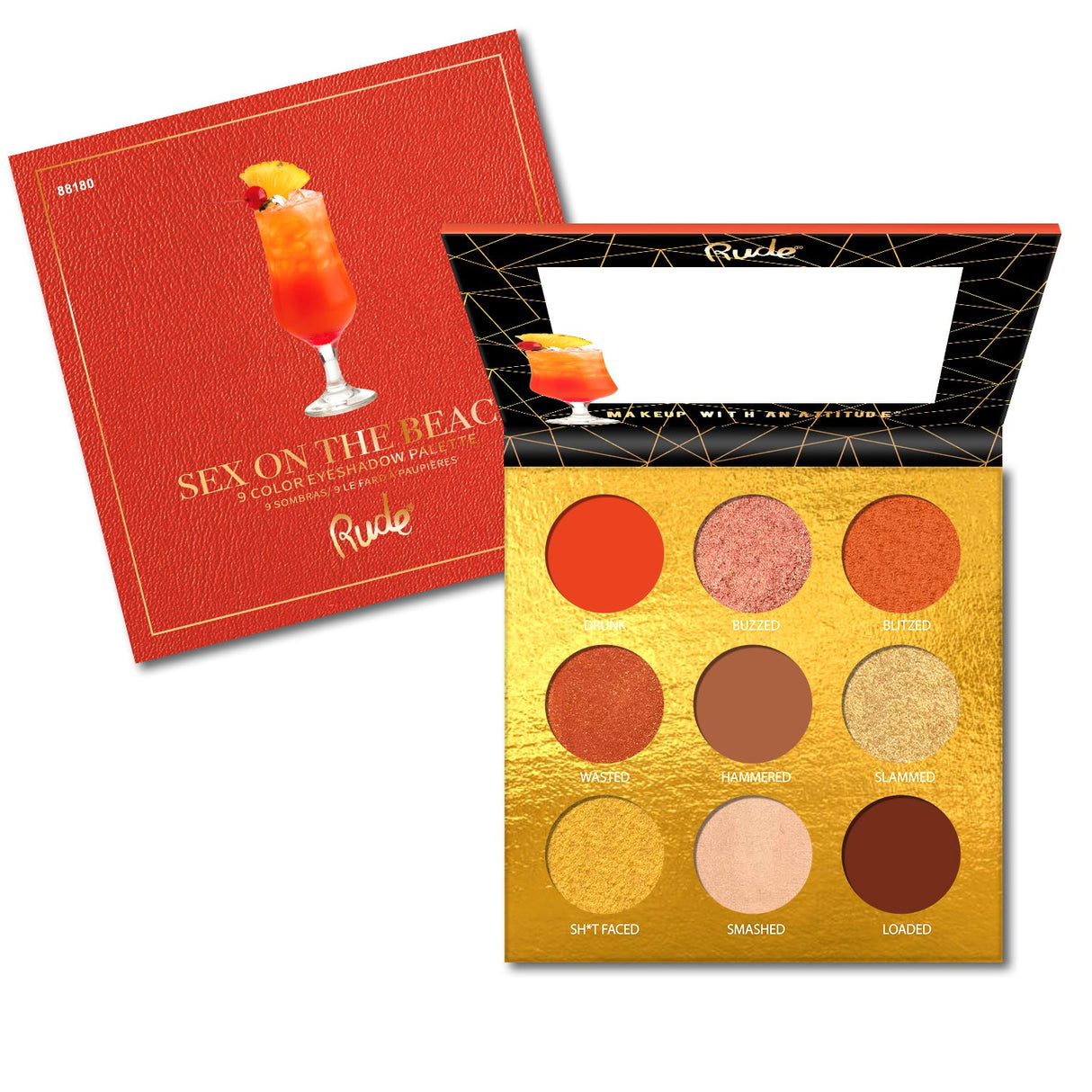 Cocktail Party 9 Eyeshadow Palette - Sex on The Beach From Rude Cosmetics