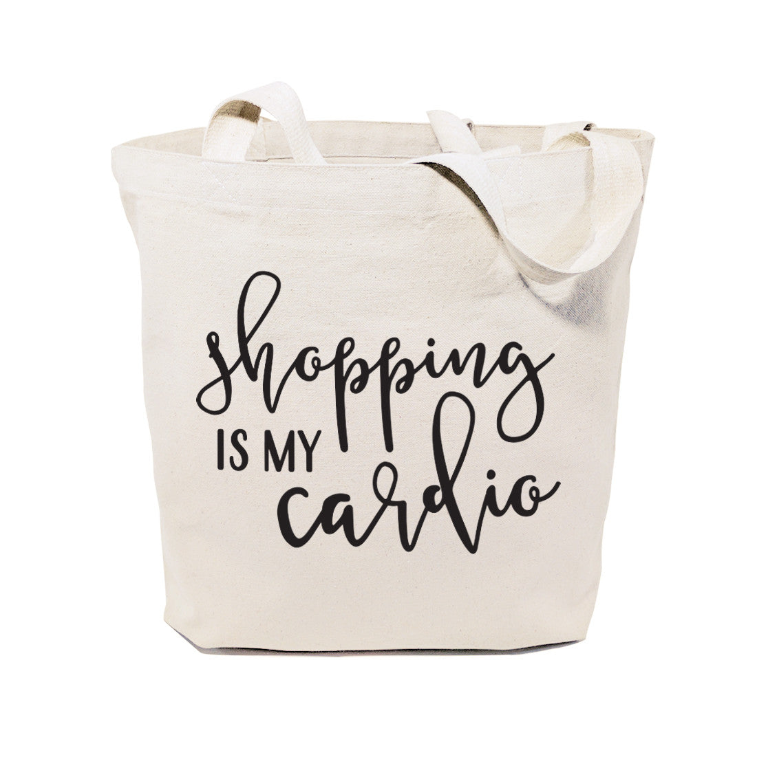 Shopping Is My Cardio Cotton Canvas Tote Bag from The Cotton & Canvas Co.