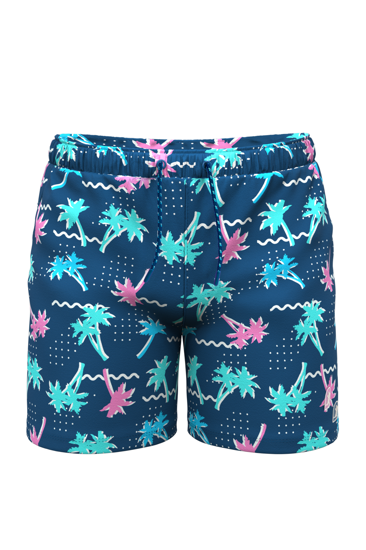 The Shorebreak | Navy Tropical Ball Hammock® Pouch 8" Swim Trunks from Shinesty