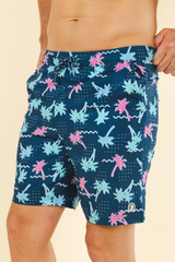 The Shorebreak | Navy Tropical Ball Hammock® Pouch 8" Swim Trunks from Shinesty