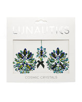 Showgirl Body Jewel Pasties - Black and Iridescent Green Body Jewel Rhinestone Sticker Pasties from Lunautics
