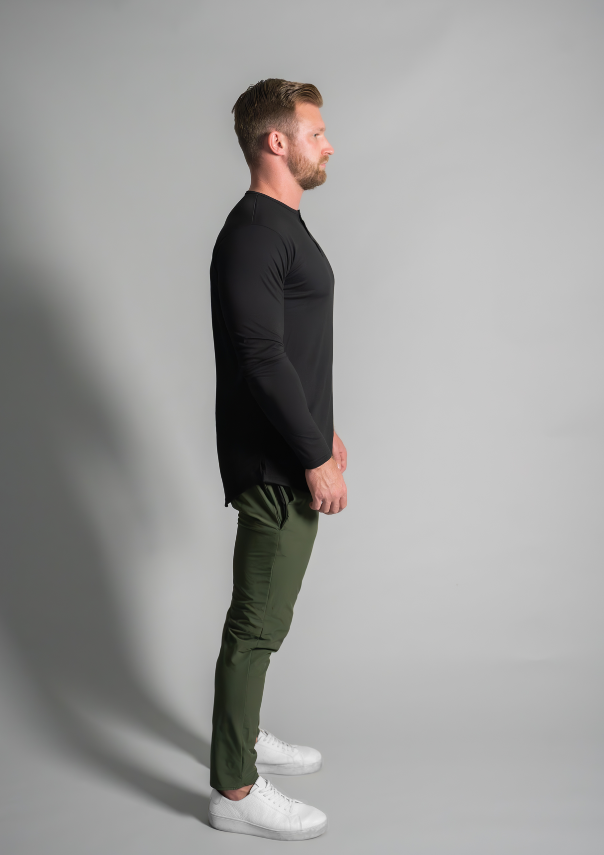 L/S Henley Curved Hem from Ten/10 Apparel