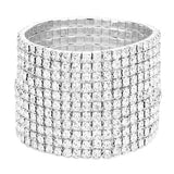 11-Row Crystal Rhinestone Stretchable Bracelet from Madeline Love