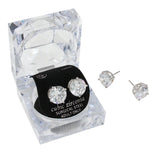 11mm Round Crystal Cubic Zirconia Stud Earrings in Clear Gift Box - Ready to Gift from Madeline Love