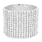 12-Row Crystal Rhinestone Stretchable Bracelet from Madeline Love