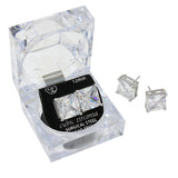 12mm Square Crystal Cubic Zirconia Stud Earrings in Clear Gift Box - Ready to Gift from Madeline Love