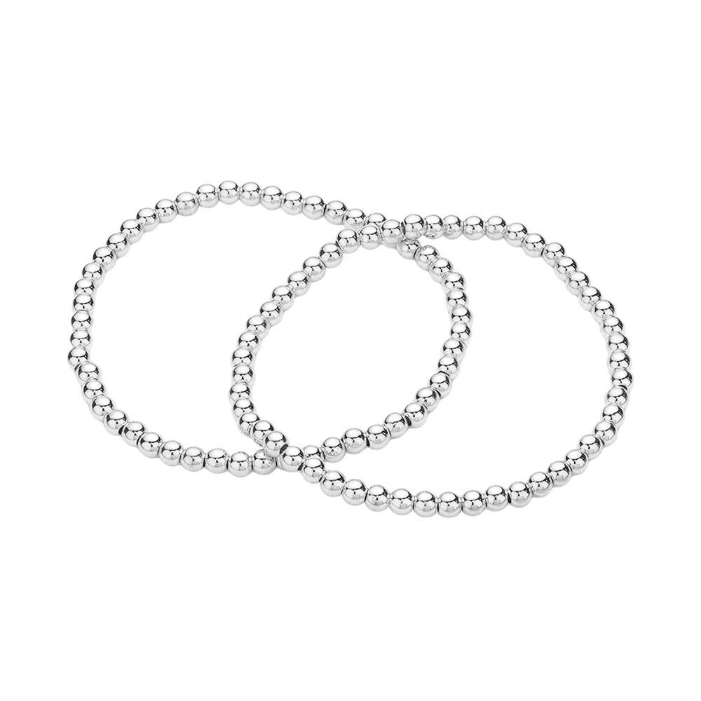2PCS - Stainless Steel Ball Stretch Multi Layered Bracelets from Madeline Love