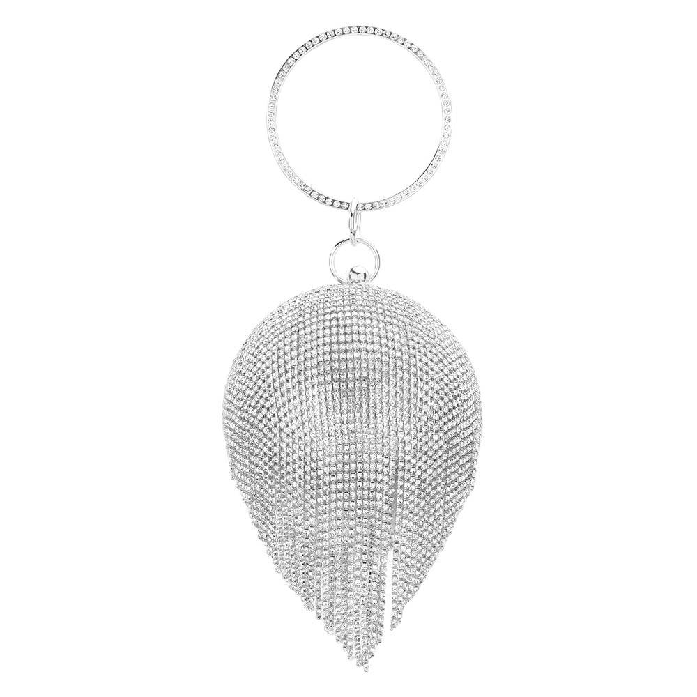 Bling Round Ball Fringe Evening Tote Crossbody Bag  from Madeline Love