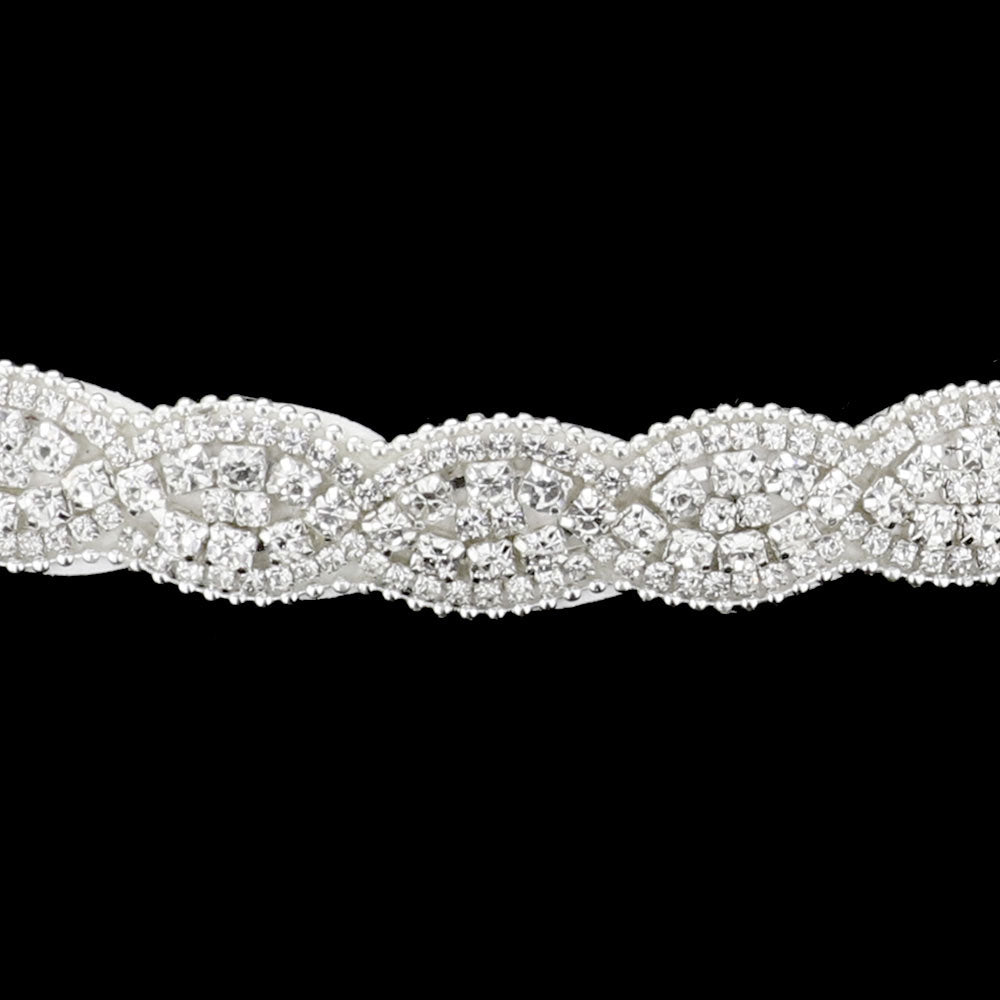 Bubble Stone Sash Ribbon Bridal Wedding Belt Headband from Madeline Love