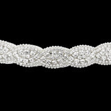 Bubble Stone Sash Ribbon Bridal Wedding Belt Headband from Madeline Love