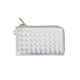 Faux Leather Basket Weave Flat Card Holder Wallet with Wristlet  from Madeline Love
