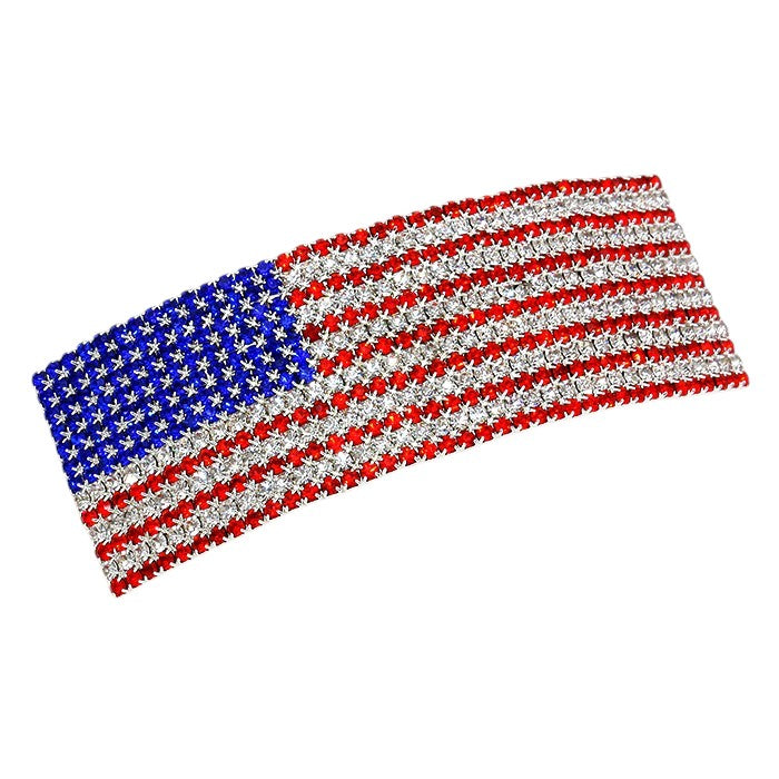American flag crystal hair barrette from Madeline Love