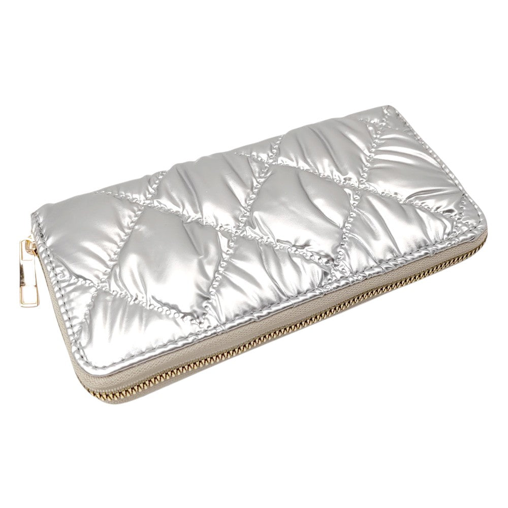 Shiny Faux Leather Padded Wallet with Wristlet  from Madeline Love