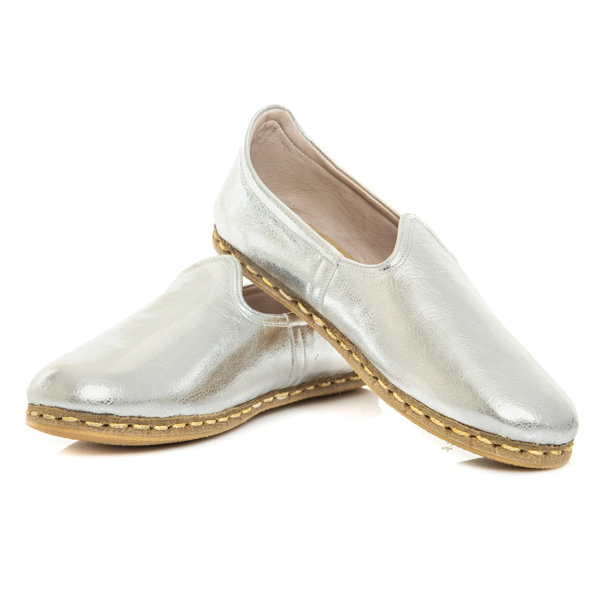 Men's Silver Slip On Shoes from Atlantis Handmade Shoes