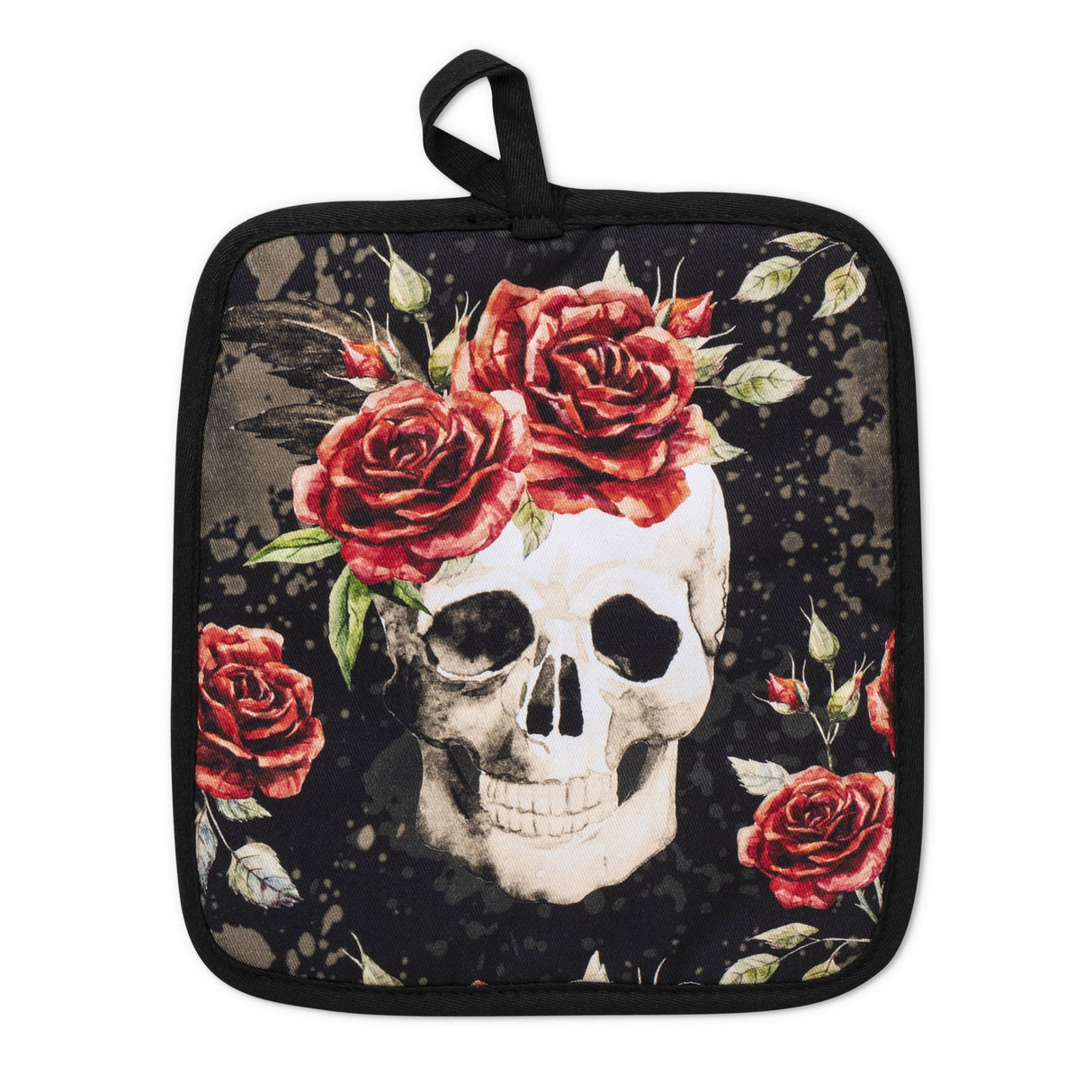 Skull Vintage Flower Oven Mitts And Potholder Set From Zapps Clothing
