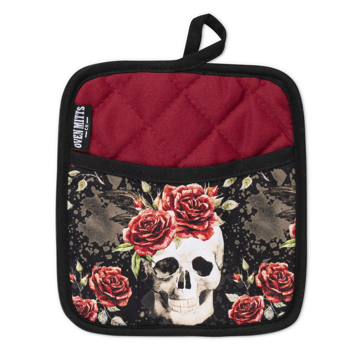 Skull Vintage Flower Oven Mitts And Potholder Set From Zapps Clothing
