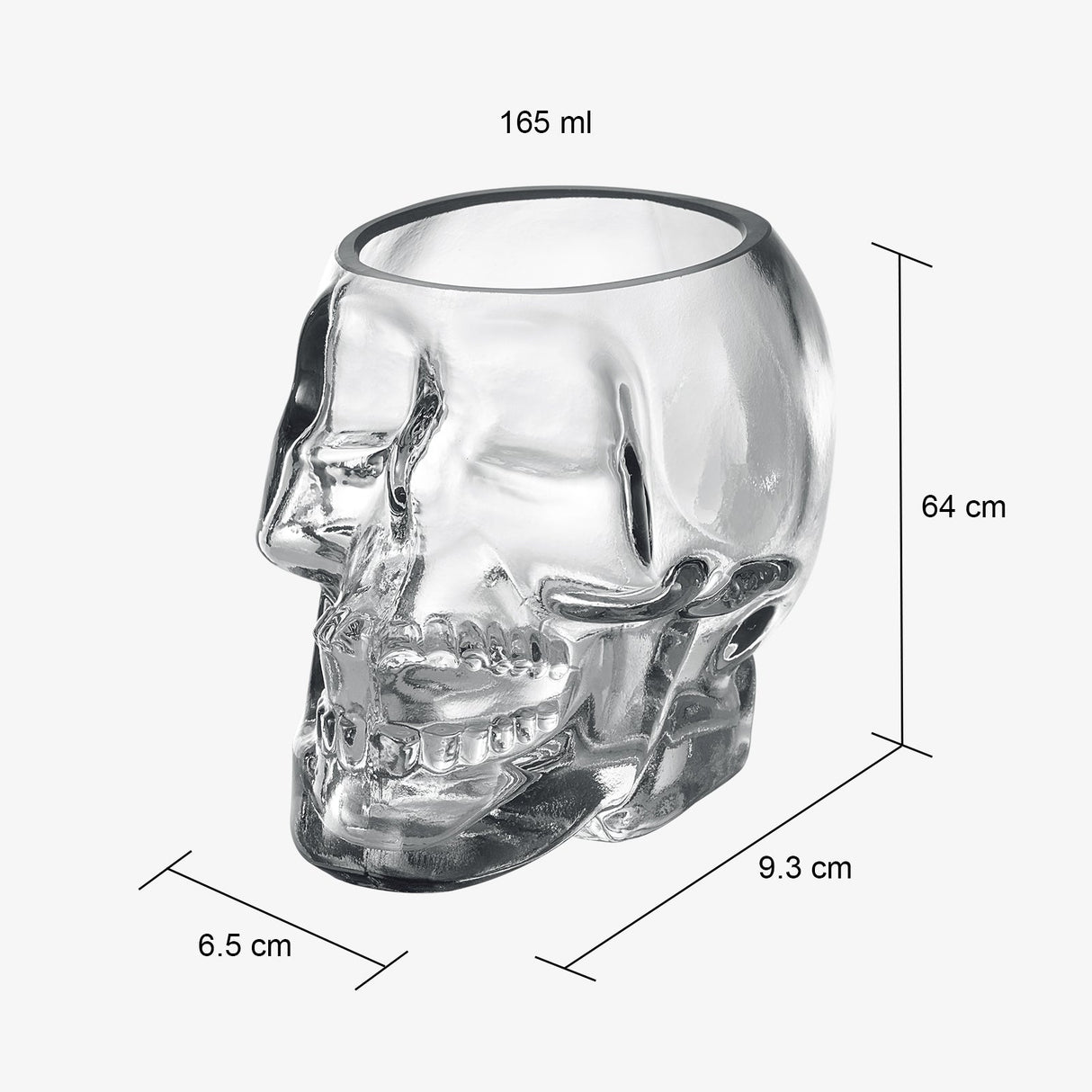 Skull Shot Glasses Set of 6 by The Wine Savant - 3oz Skull Glasses 3" H - Goth Gifts, Skull Gifts, Skull Decor, Skeleton Decor, Skull Shaped Glasses, Perfect for Halloween Themed Parties! from The Wine Savant