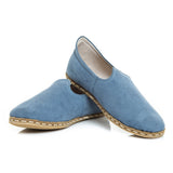 Men's Light Blue Slip On Shoes from Atlantis Handmade Shoes