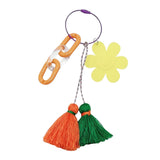 Smile Flower Tassel Bag Charm / Keychain from Madeline Love