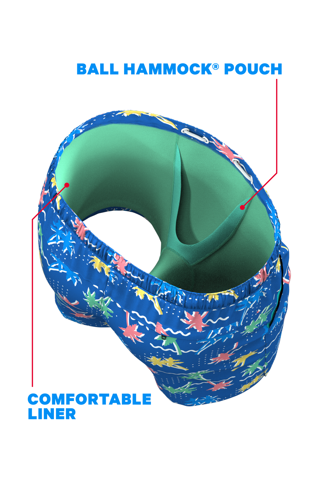 The SPF 69 | Retro Tropical  Ball Hammock® Pouch 5" Swim Trunks from Shinesty
