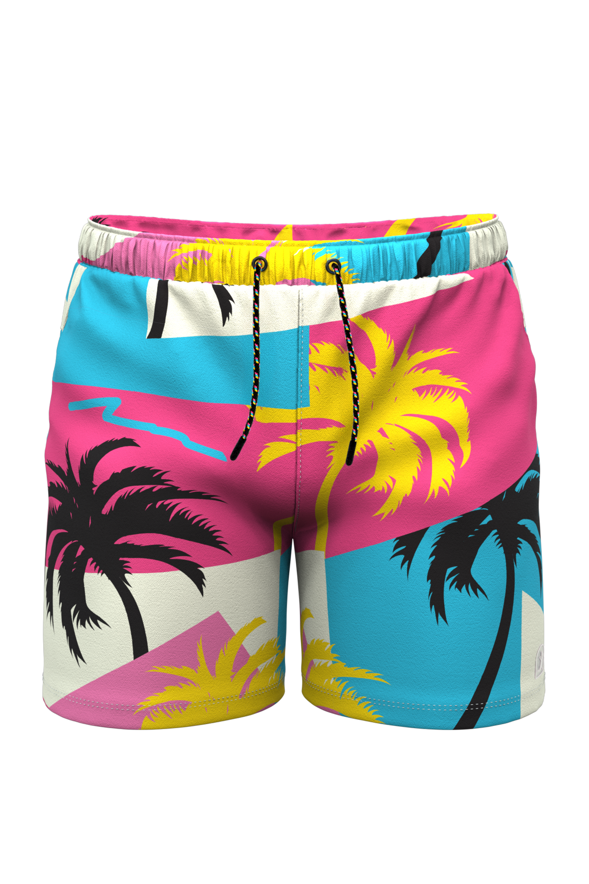 The SoCal Summer | Black and Pink Tropical Ball Hammock® Pouch 5" Swim Trunks from Shinesty