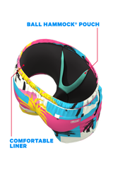 The SoCal Summer | Black and Pink Tropical Ball Hammock® Pouch 8" Swim Trunks from Shinesty