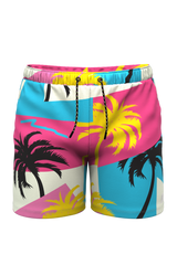 The SoCal Summer | Black and Pink Tropical Ball Hammock® Pouch 8" Swim Trunks from Shinesty
