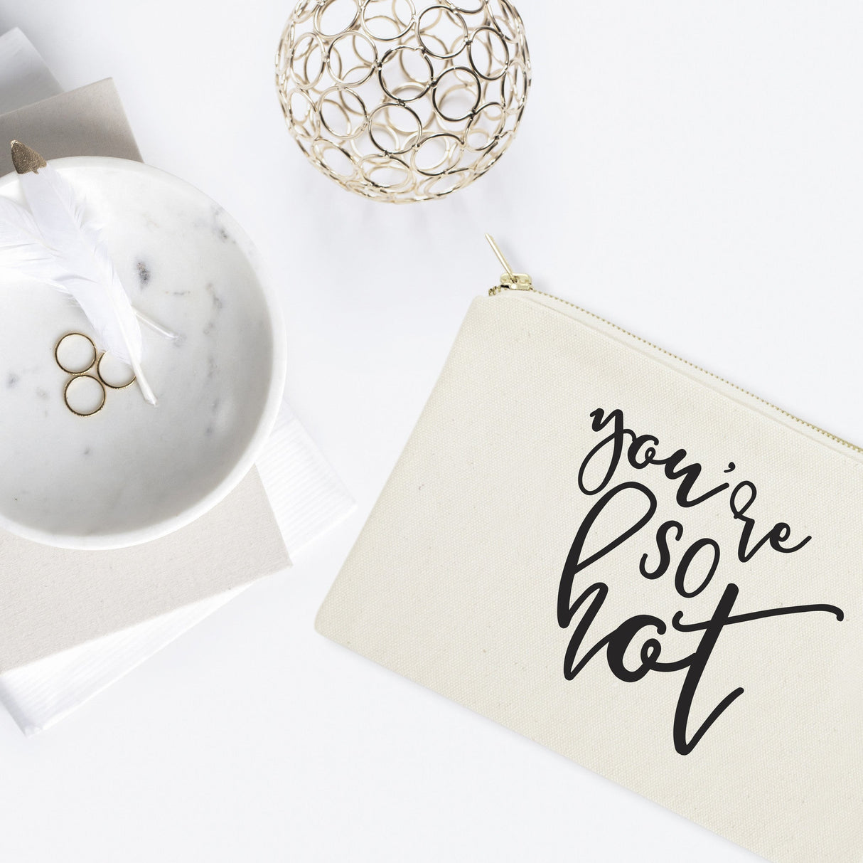 You're So Hot Cotton Canvas Cosmetic Bag from The Cotton & Canvas Co.