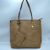 Soft Faux Leather Tote Handbag With Wallet  from Madeline Love