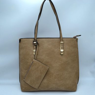 Soft Faux Leather Tote Handbag With Wallet  from Madeline Love