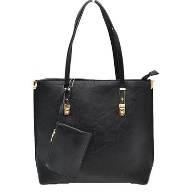 Soft Faux Leather Tote Handbag With Wallet  from Madeline Love