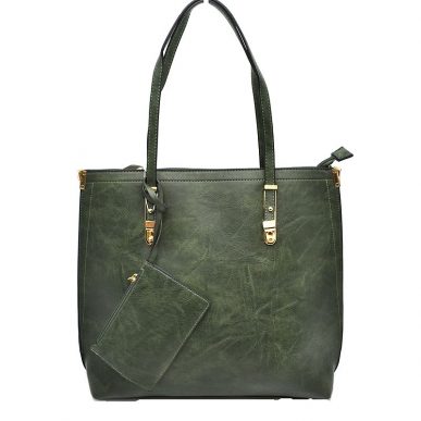 Soft Faux Leather Tote Handbag With Wallet  from Madeline Love
