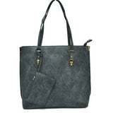 Soft Faux Leather Tote Handbag With Wallet  from Madeline Love