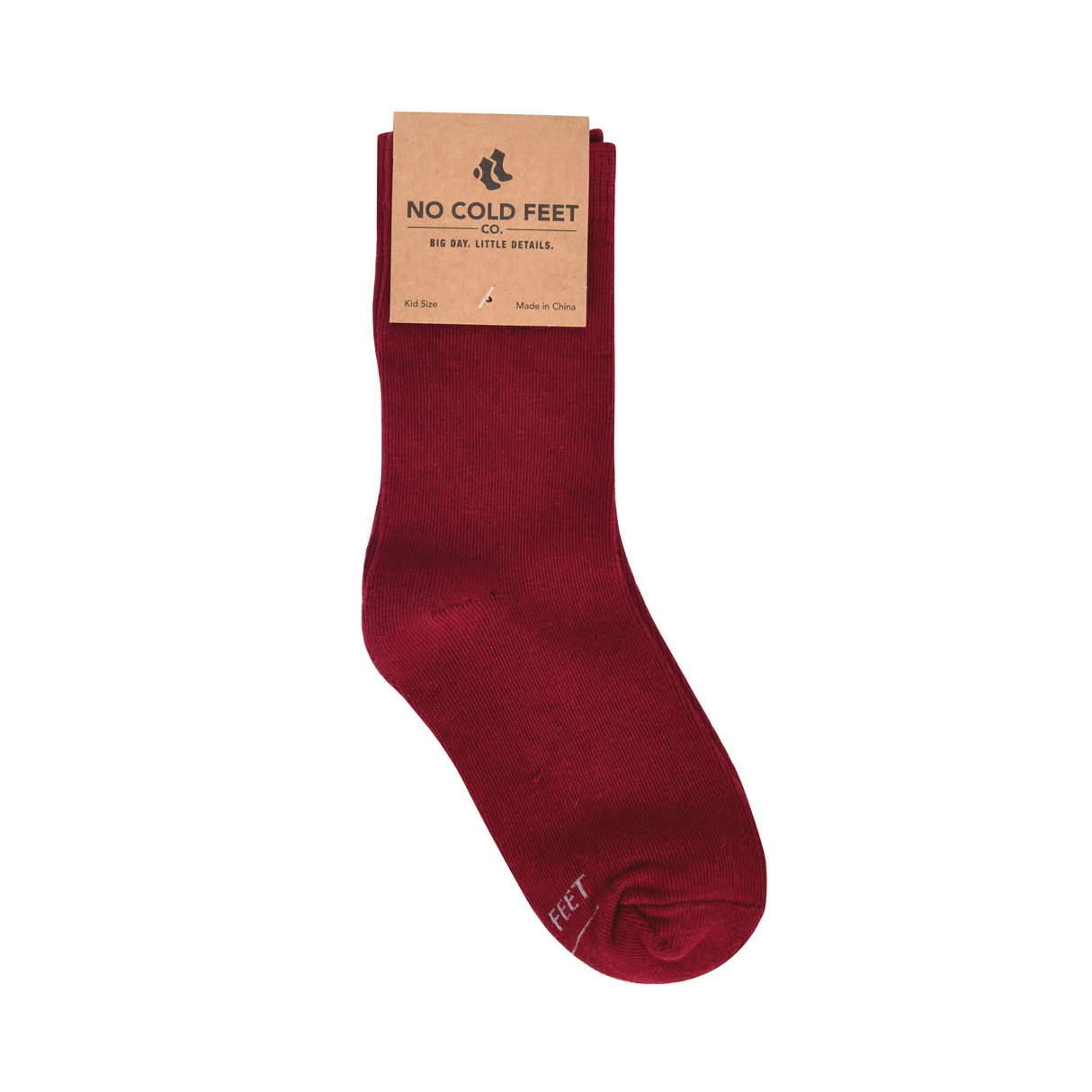 Solid Burgundy Kids Socks from No Cold Feet