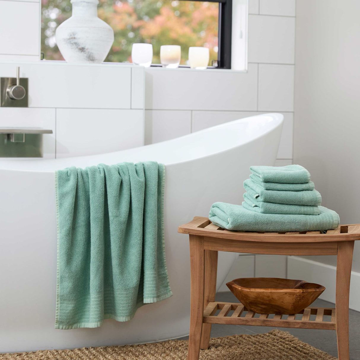 Bamboo 6 Piece Spa Towel Set – Seaglass from BedVoyage