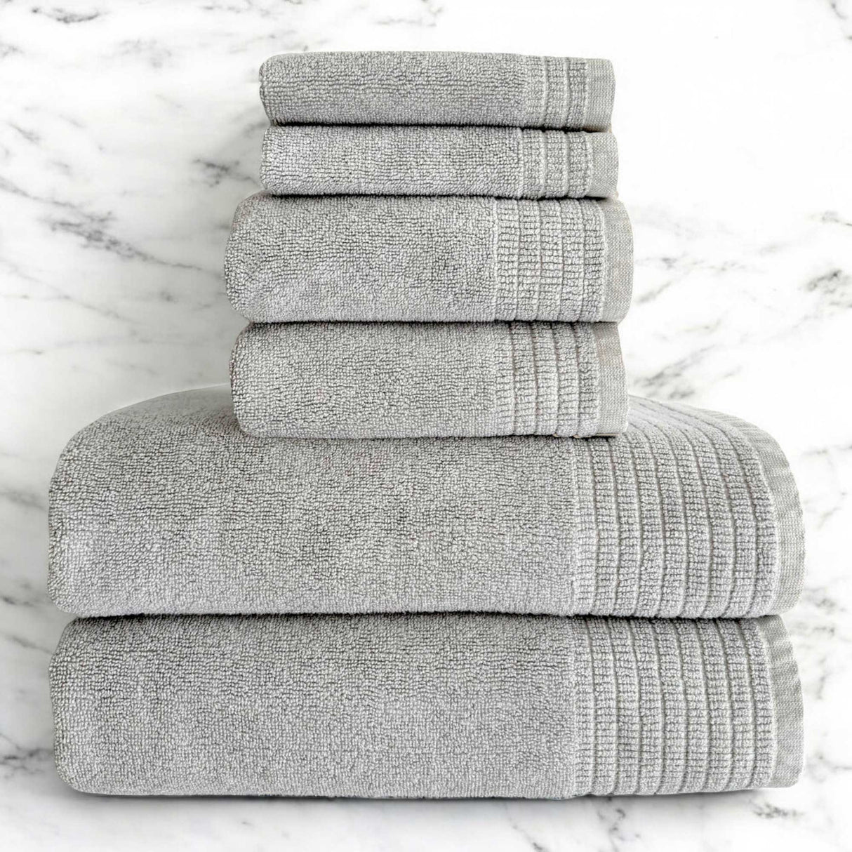 Bamboo 6 Piece Spa Towel Set – Stone from BedVoyage