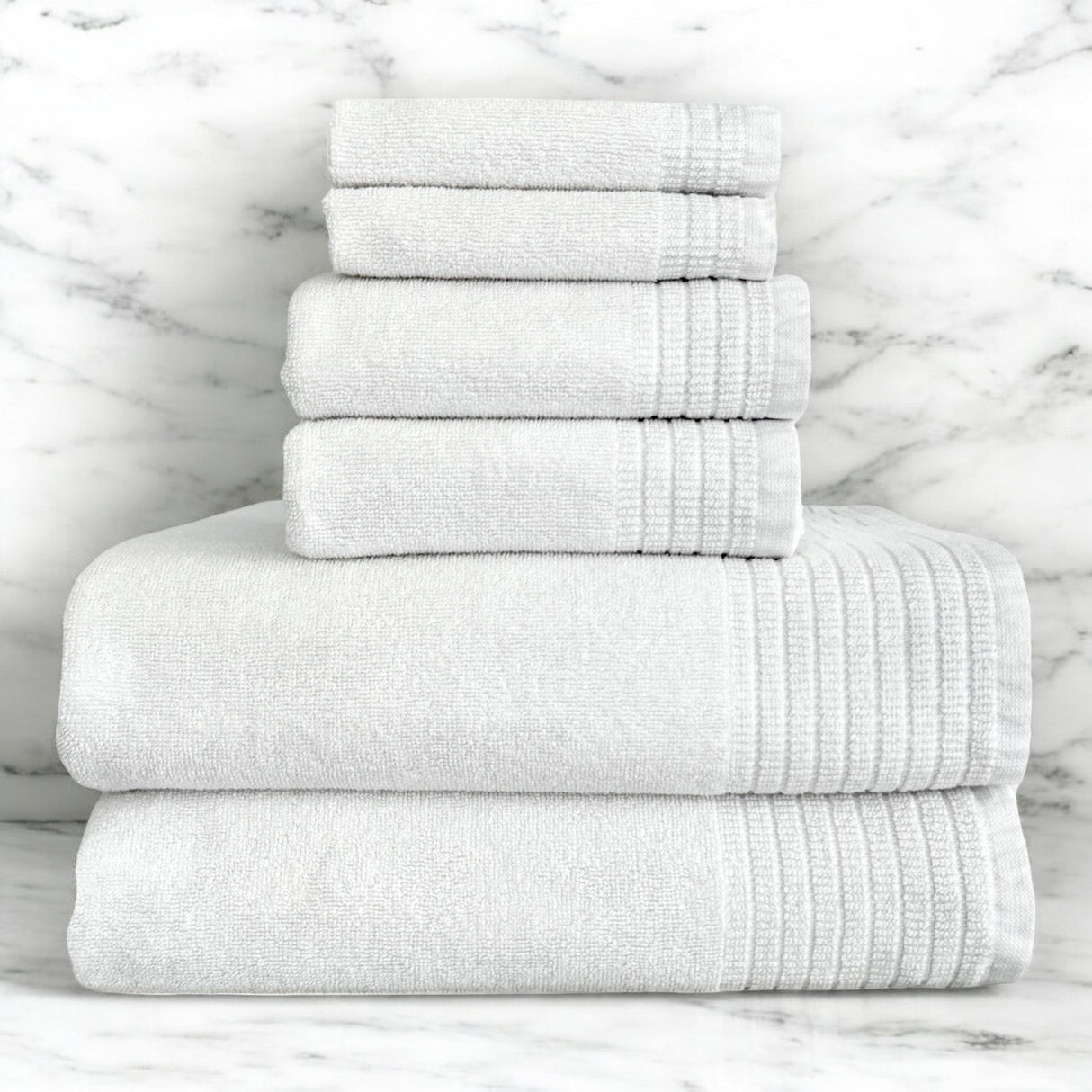 Bamboo 6 Piece Spa Towel Set – Cloud from BedVoyage