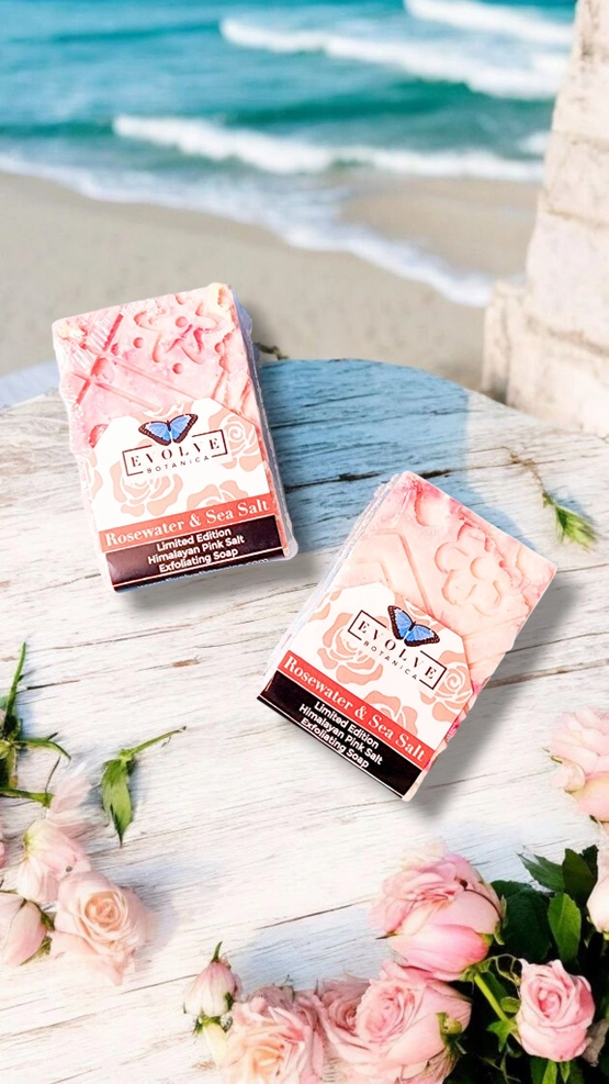 Specialty Soap - Rosewater & Sea Salt (Limited Edition Salt Bar) from Evolve Botanica