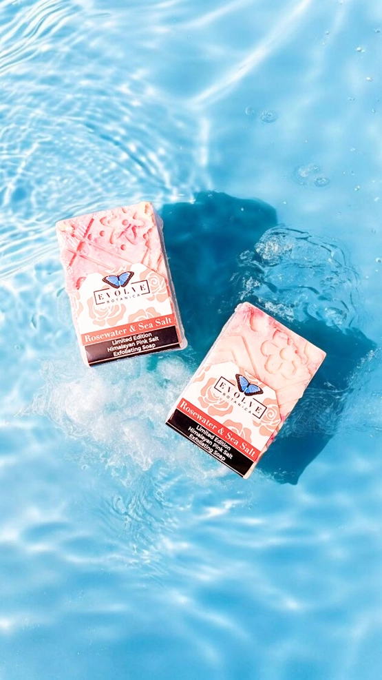 Specialty Soap - Rosewater & Sea Salt (Limited Edition Salt Bar) from Evolve Botanica