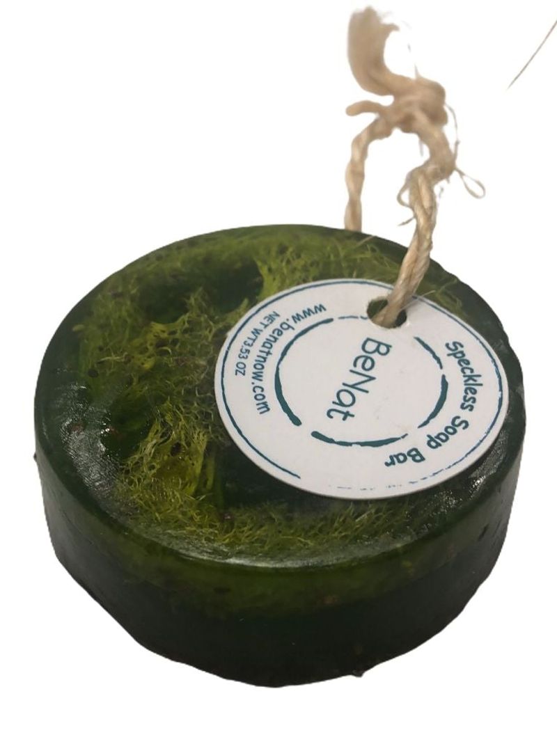 Speckless Soap Bar. Chia, Lemon, Parsley, and Coconut Oil. from BeNat