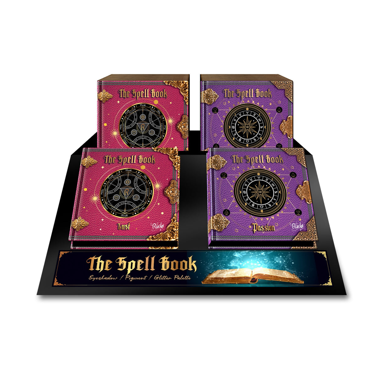 The Spell Book Eyeshadow Palette Display Set A, 24 pcs from Rude Cosmetics