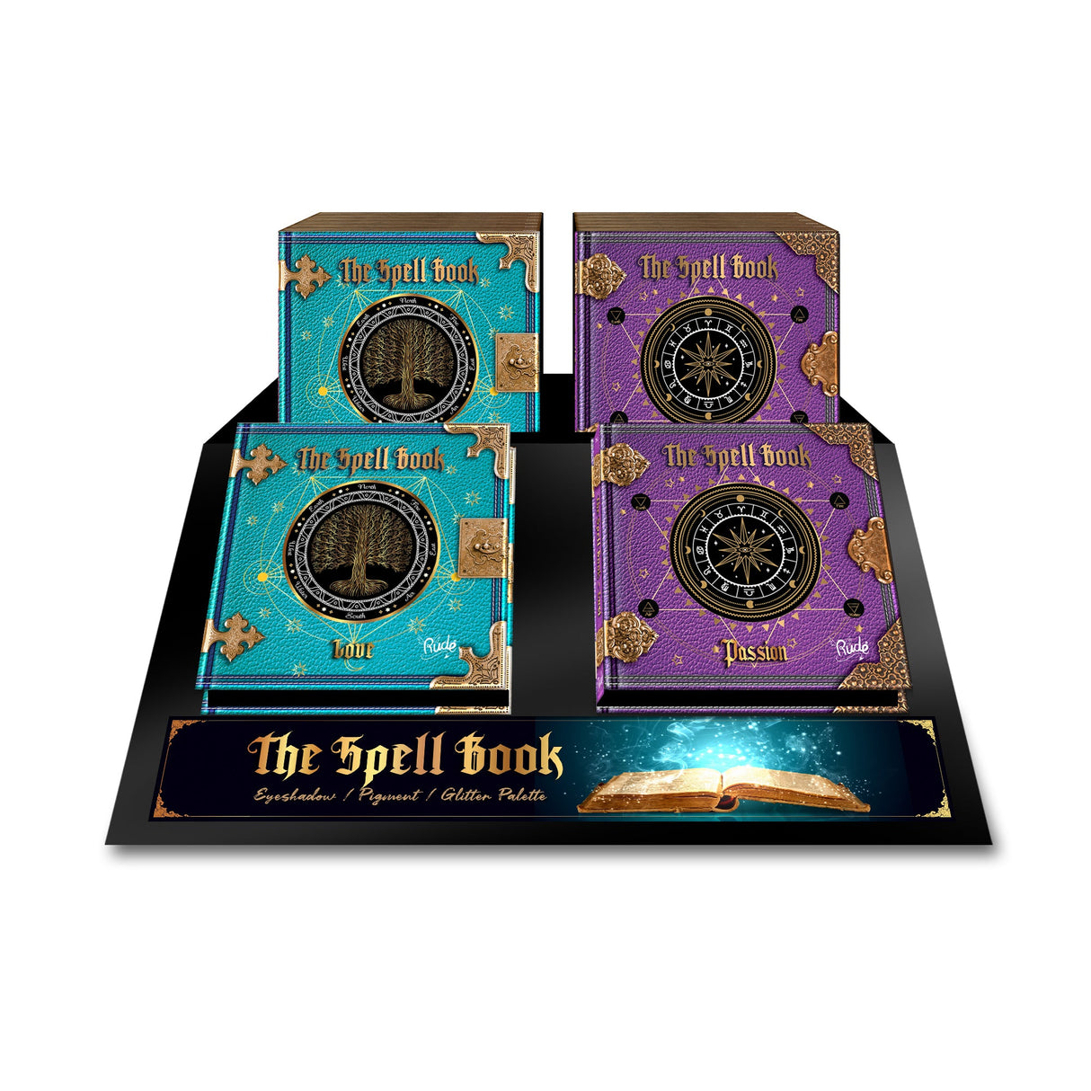 The Spell Book Eyeshadow Palette Display Set B, 24 pcs from Rude Cosmetics