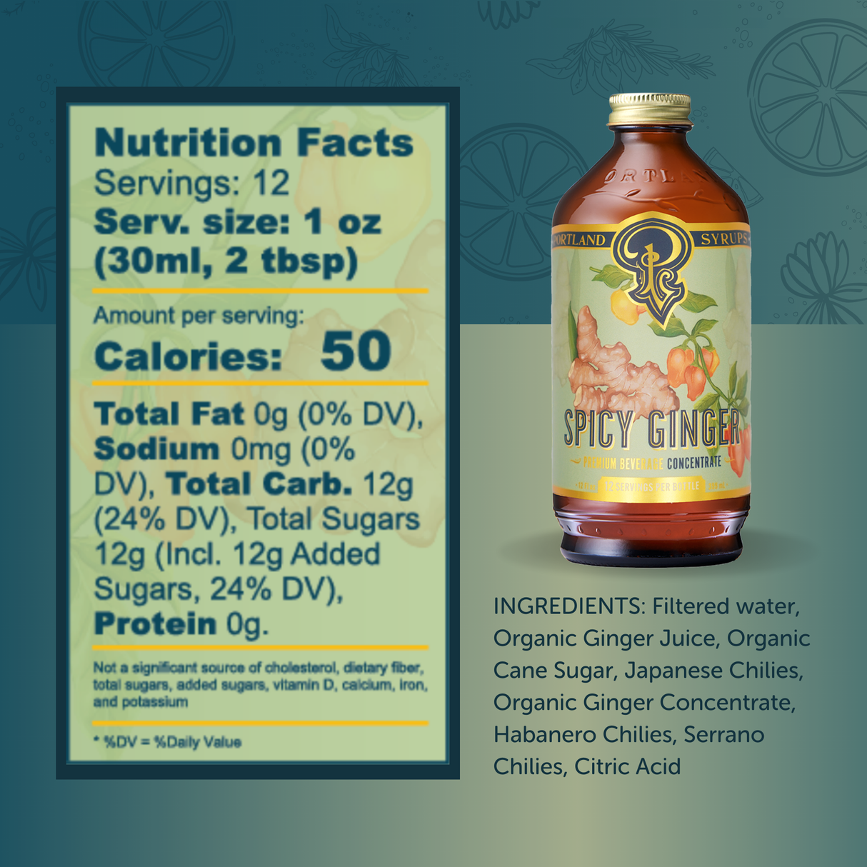 Spicy Ginger Syrup two-pack from Portland Syrups