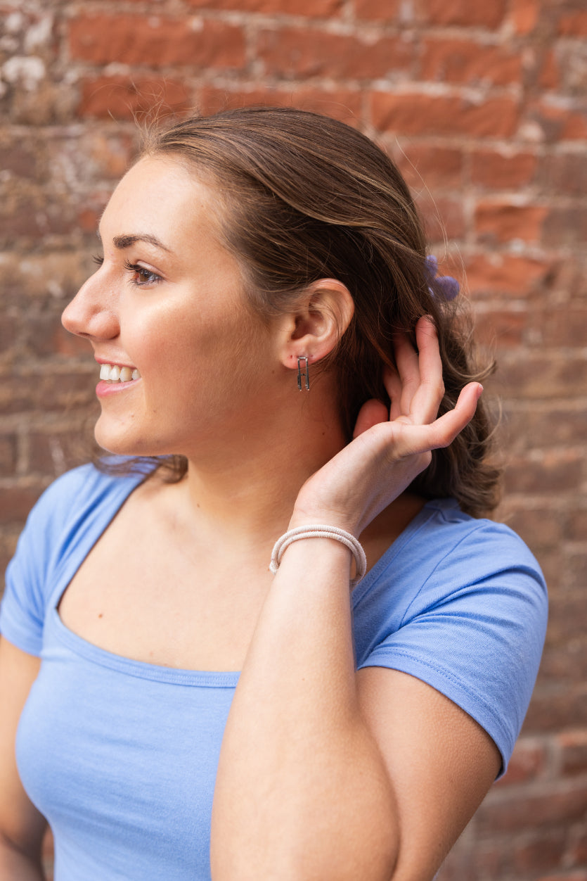 Luxe Silver Kamora Hoops from Spiffy & Splendid